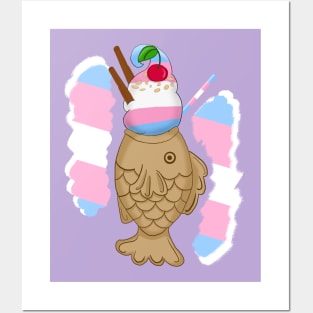 Pride Taiyaki Ice cream-Transgender flag Posters and Art